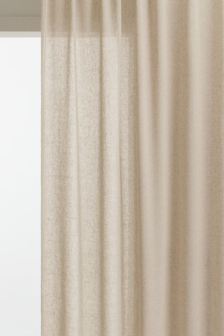 1-Pack Long and Wide Linen-Blend Curtain Panel