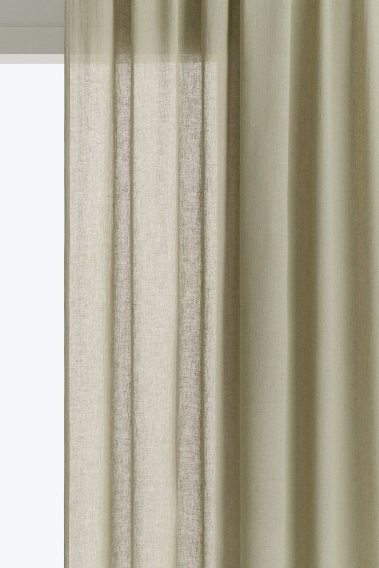 1-Pack Long and Wide Linen-Blend Curtain Panel
