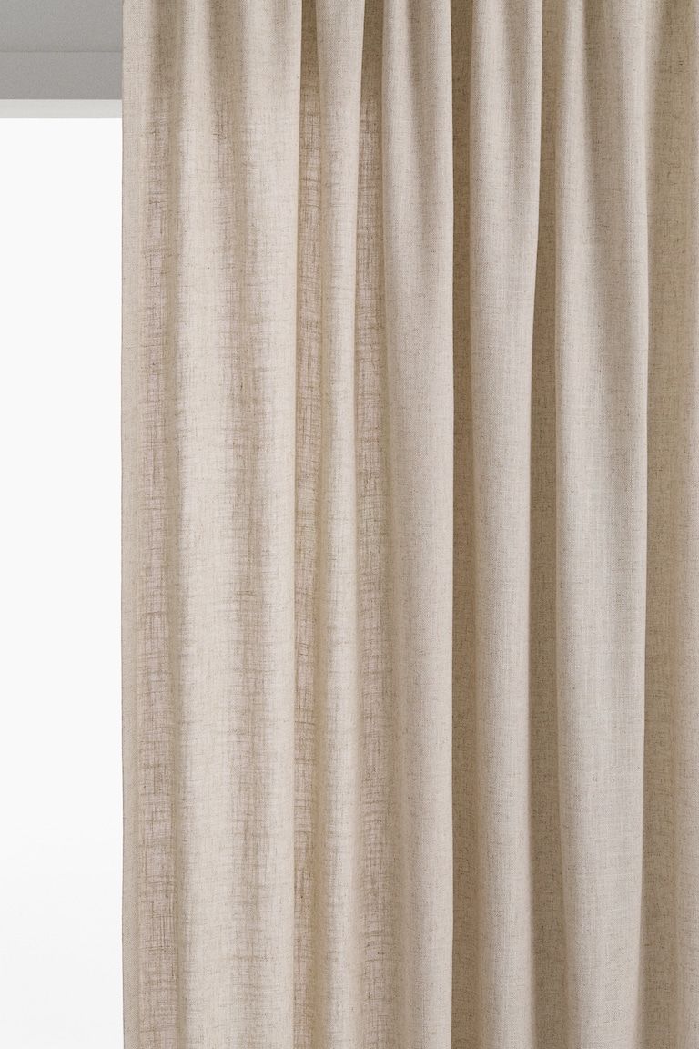 1-Pack Wide Linen-Blend Curtain