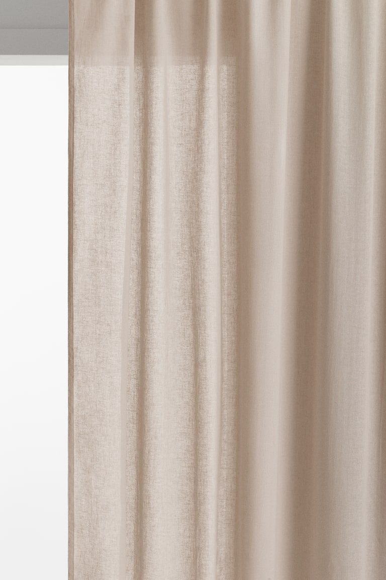 1-Pack Wide Linen-Blend Curtain Panel