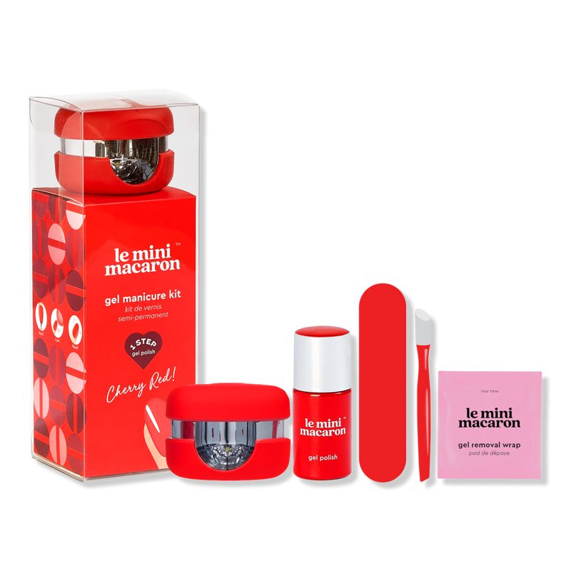 1-Step DIY Glossy Gel Manicure Kit - Cherry Red
