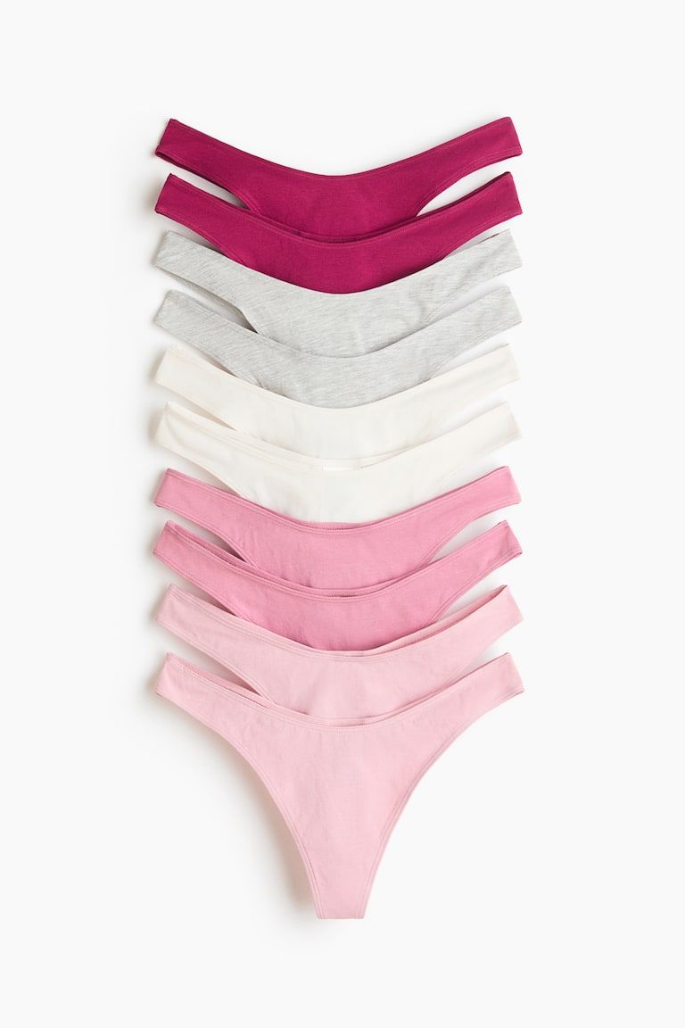 10-pack Cotton Thong Briefs