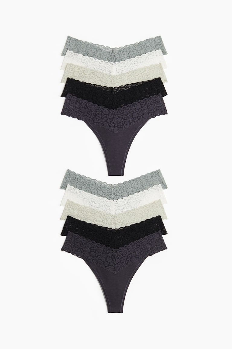 10-pack Lace Thong Briefs