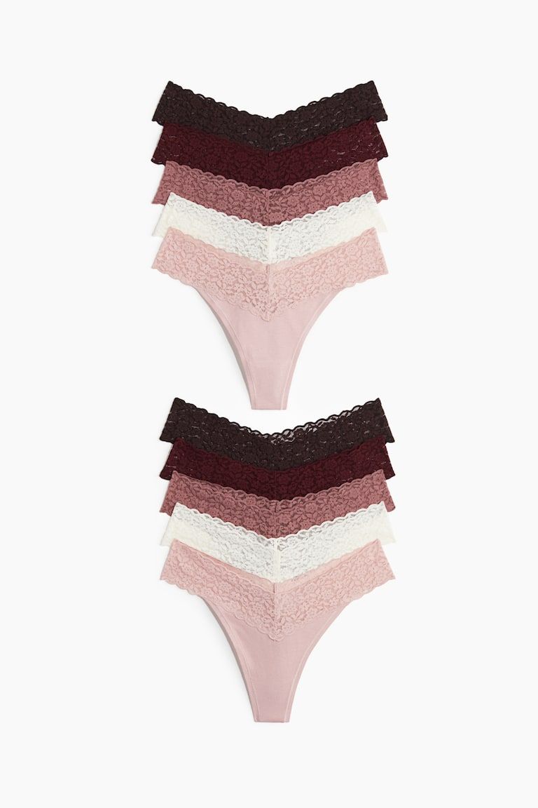 10-pack Lace Thong Briefs