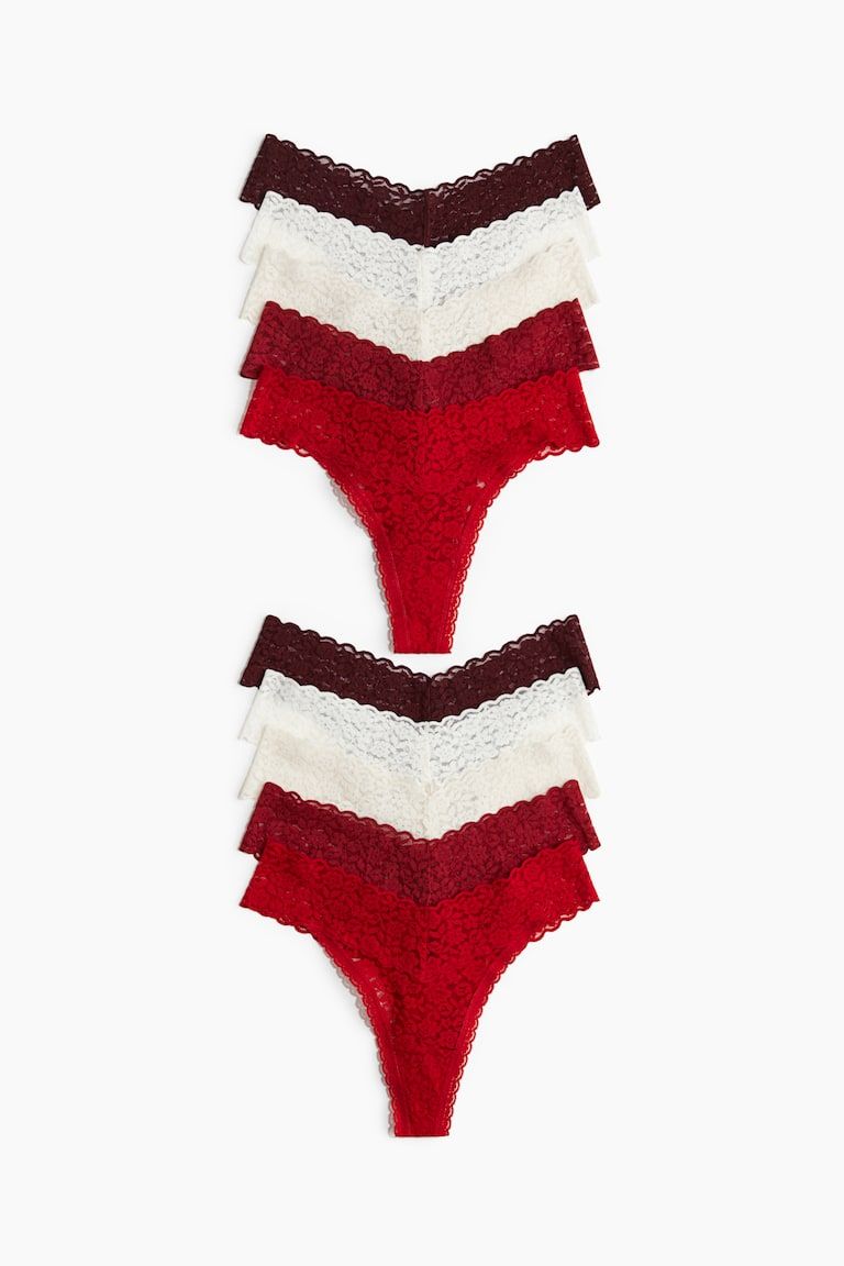 10-Pack Lace Thong Briefs