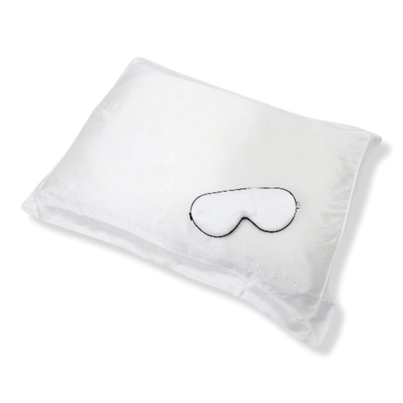 100% Mulberry Silk Pillowcase & Eye Mask Set - White