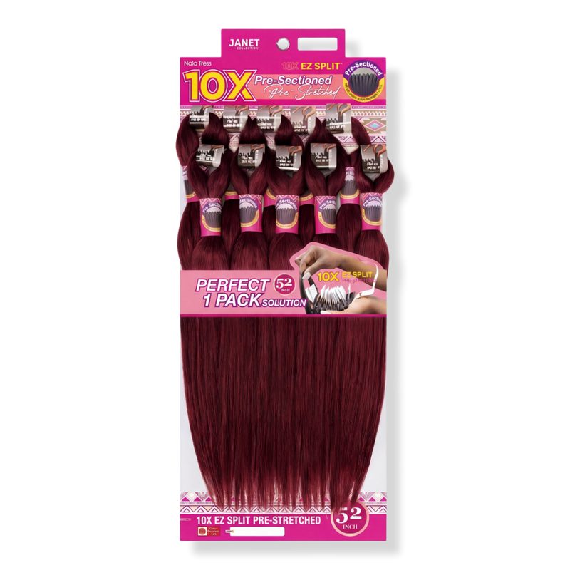 10X EZ Split Pre-Stretched 52" Braiding Hair - 99j