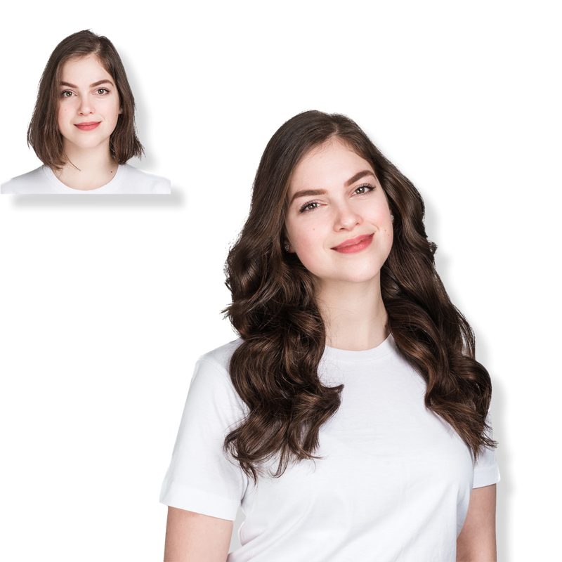 18'' Clip-in Human Hair Extension - Milk Chocolate
