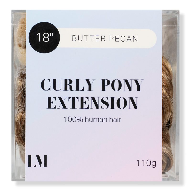 18" Curly Human Hair Ponytail - Butter Pecan