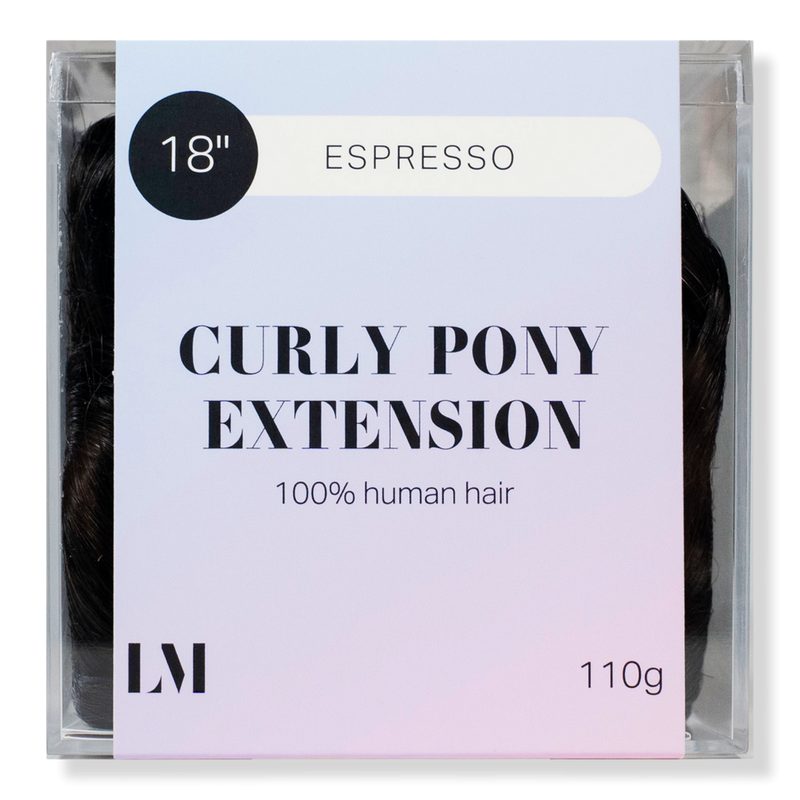 18" Curly Human Hair Ponytail - Espresso