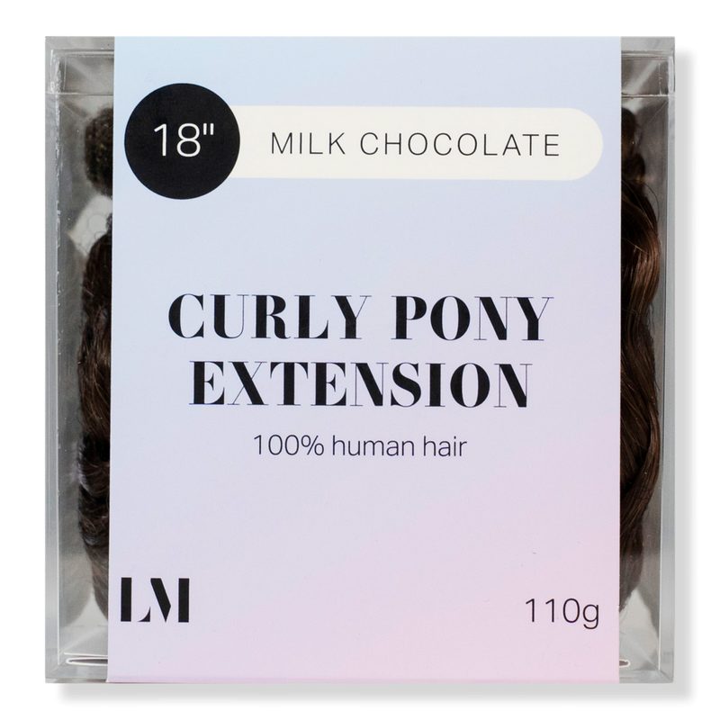 18" Curly Human Hair Ponytail - Milk Chocolate