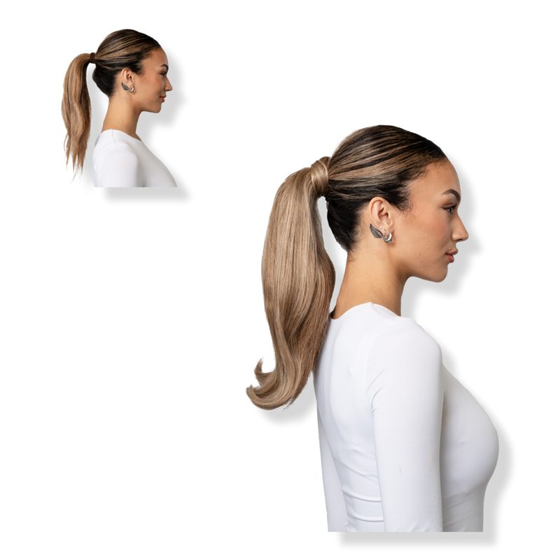 18" Human Hair Ponytail - Butter Pecan