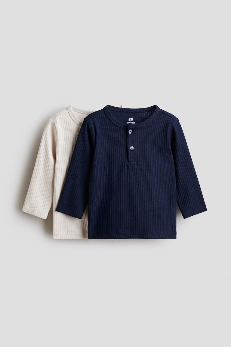 2-Pack Cotton Henley Shirts