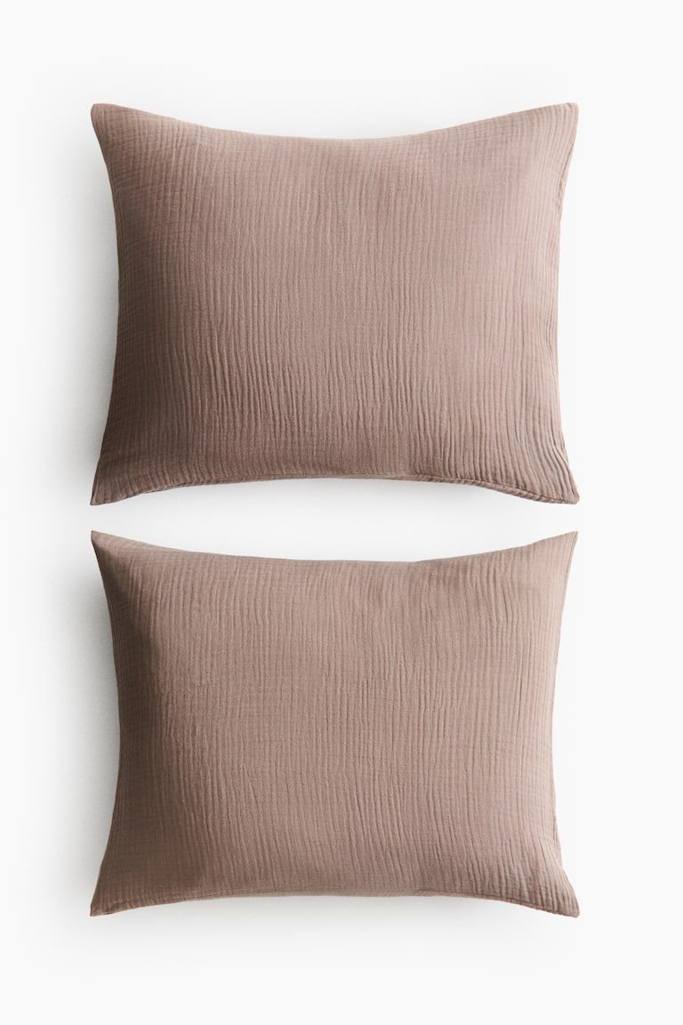 2-Pack Cotton Muslin Pillowcases