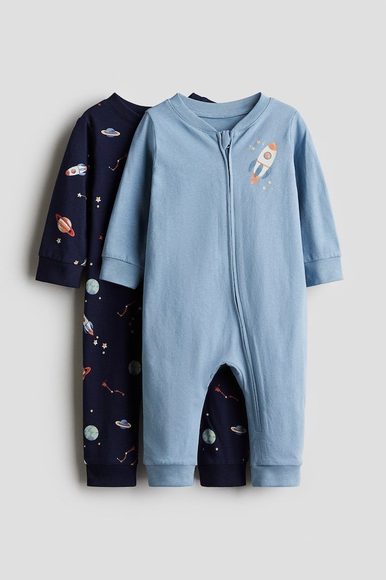2-pack Cotton Pajama Jumpsuits