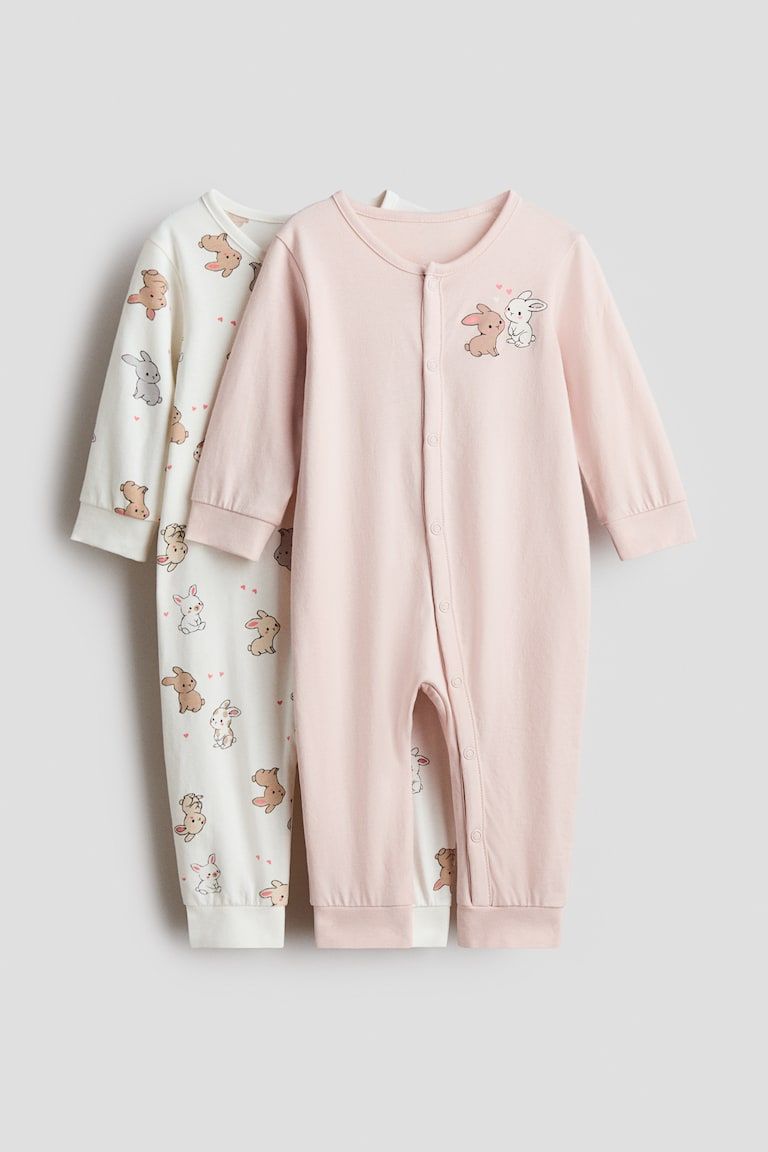 2-Pack Cotton Pajama Jumpsuits