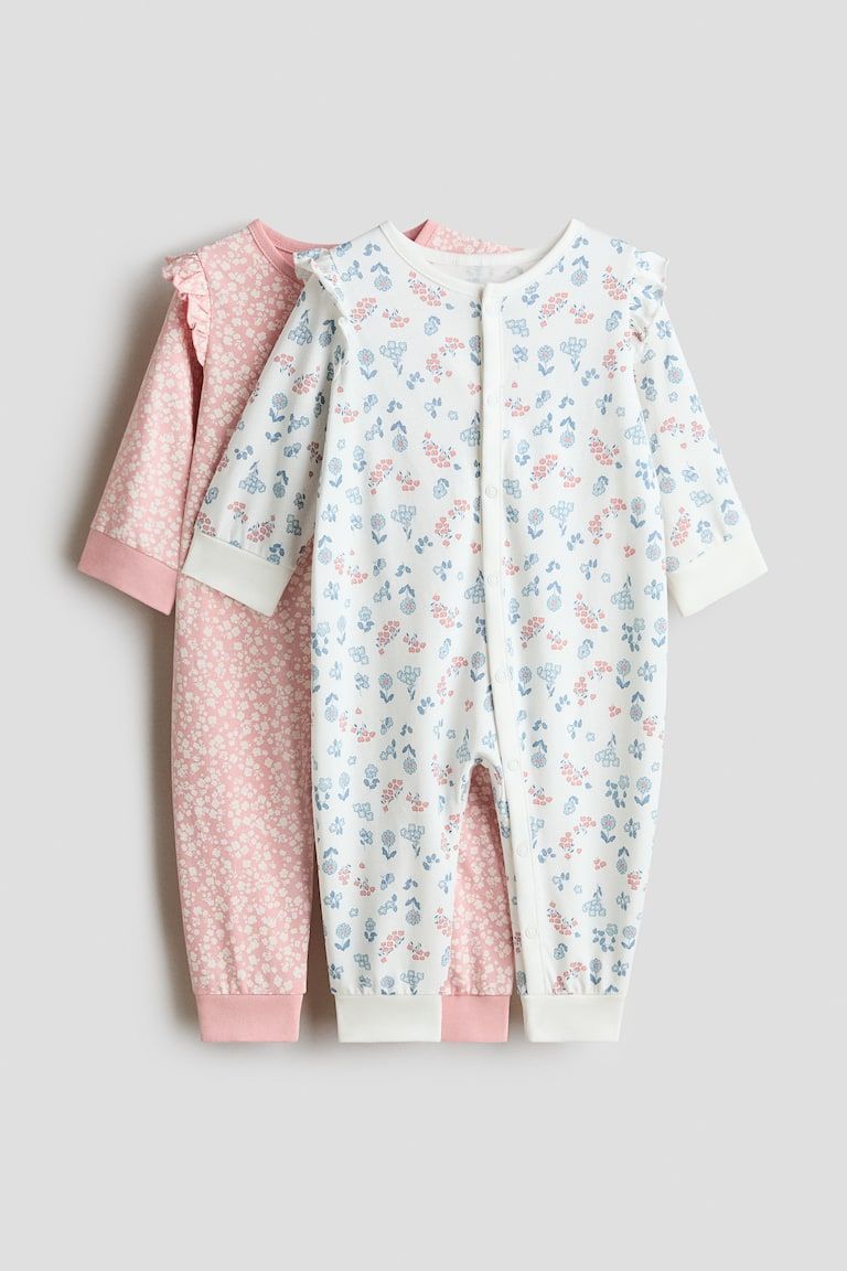 2-Pack Cotton Pajama Jumpsuits