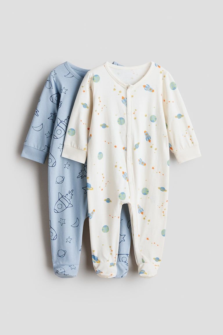2-pack Cotton Pajama Jumpsuits