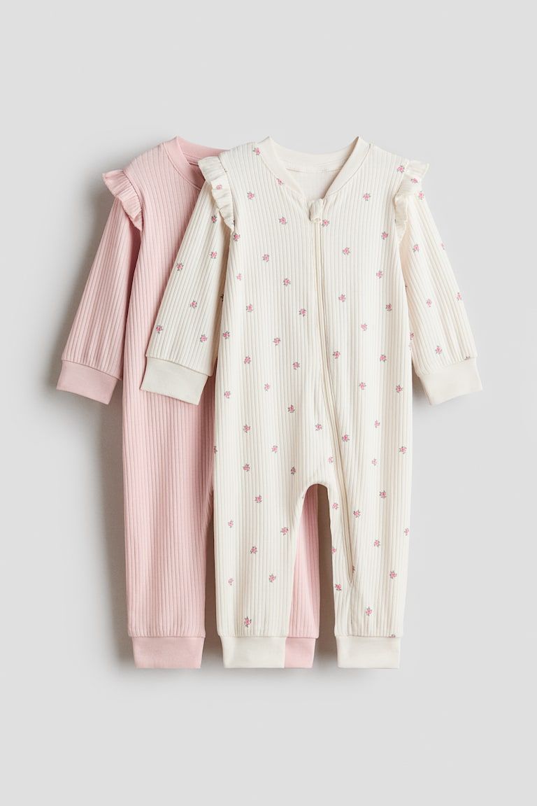 2-Pack Cotton Pajama Jumpsuits