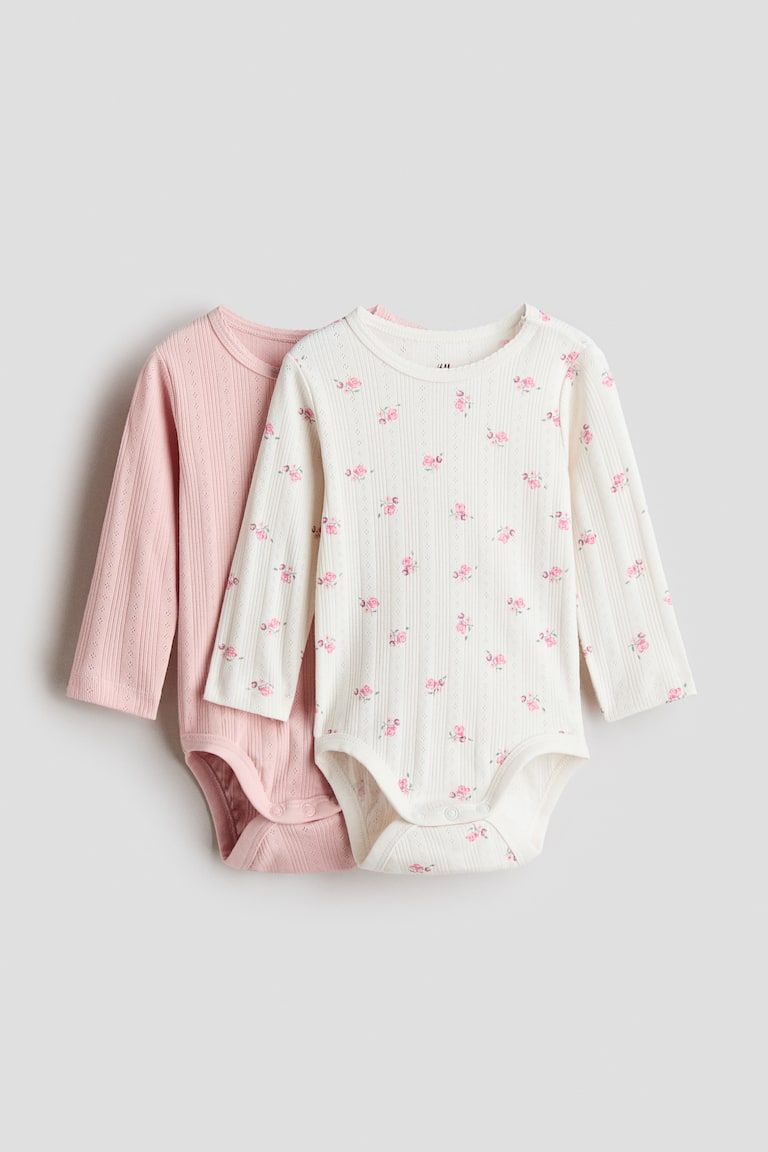 2-Pack Cotton Pointelle Bodysuits