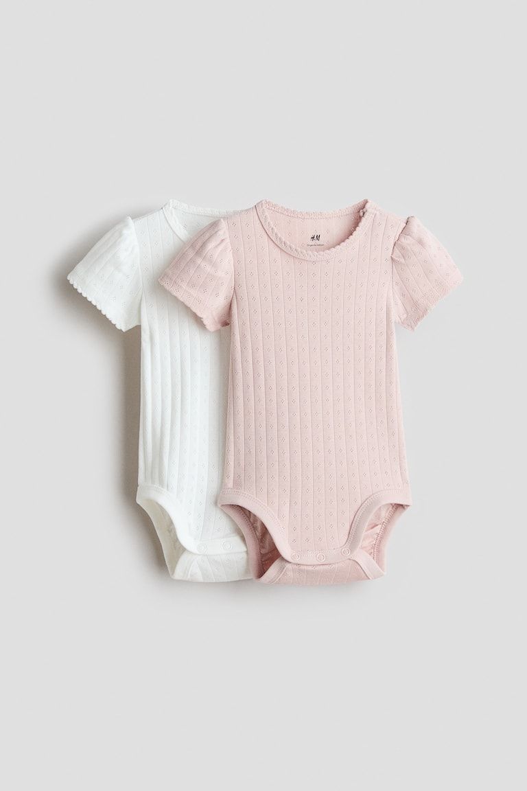 2-Pack Cotton Pointelle Bodysuits