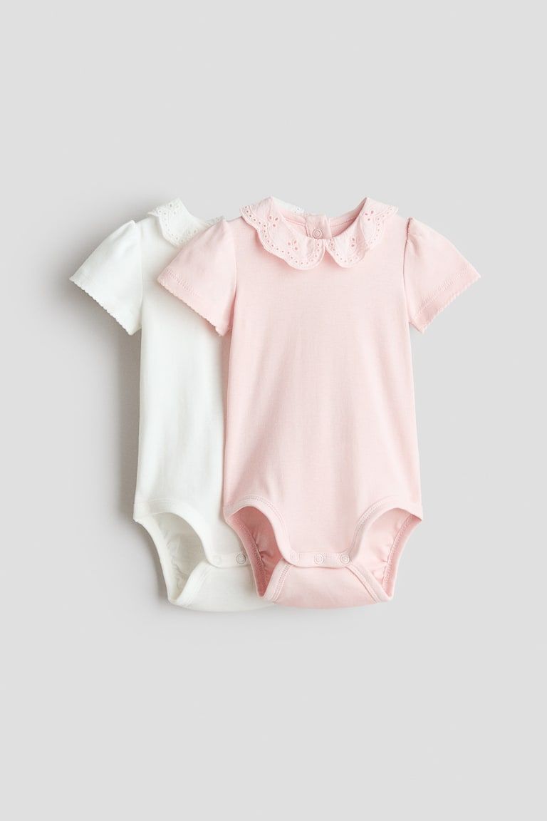 2-Pack Embroidered-Detail Bodysuits