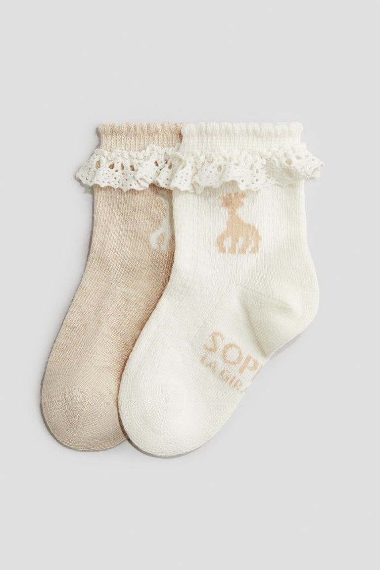 2-Pack Lace-Ruffled Socks
