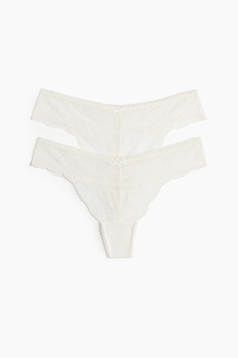 2-Pack Lace Thong Briefs