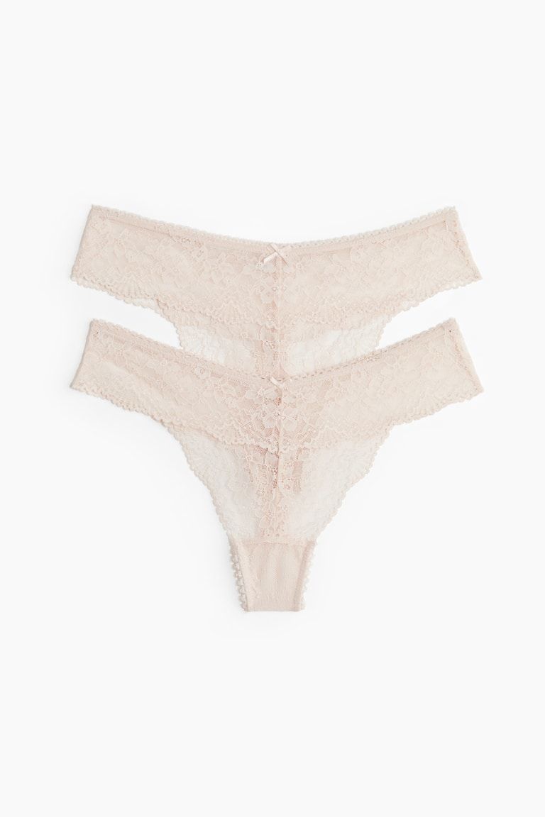 2-Pack Lace Thong Briefs