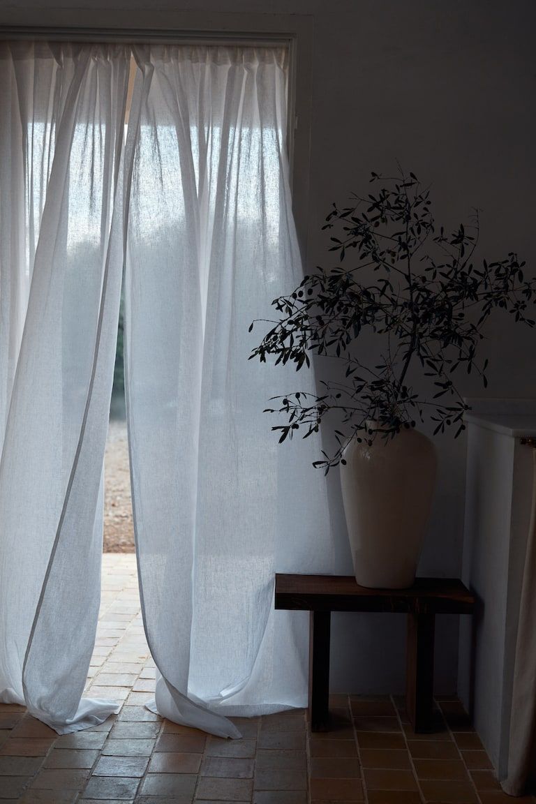 2-Pack Long Linen-Blend Curtain Panels