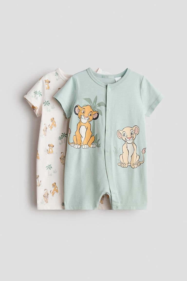 2-Pack Printed Cotton Pajama Jumpsuits