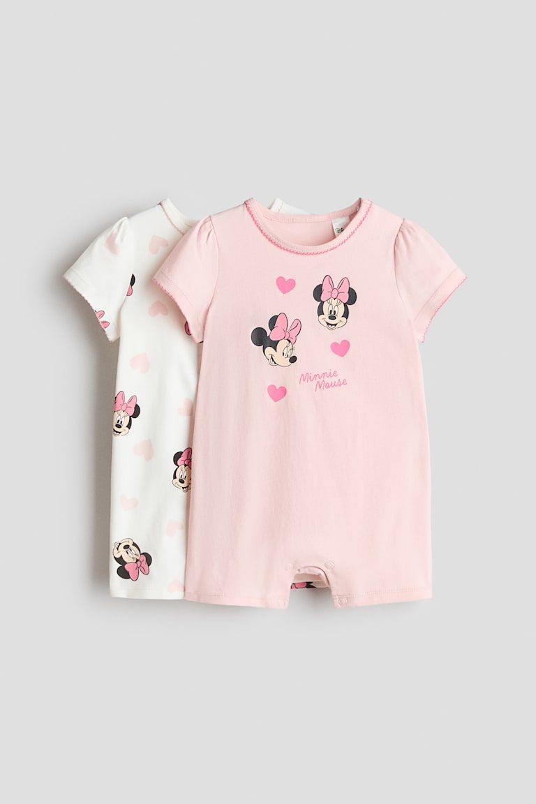 2-Pack Printed Short Pajama Jumpsuits