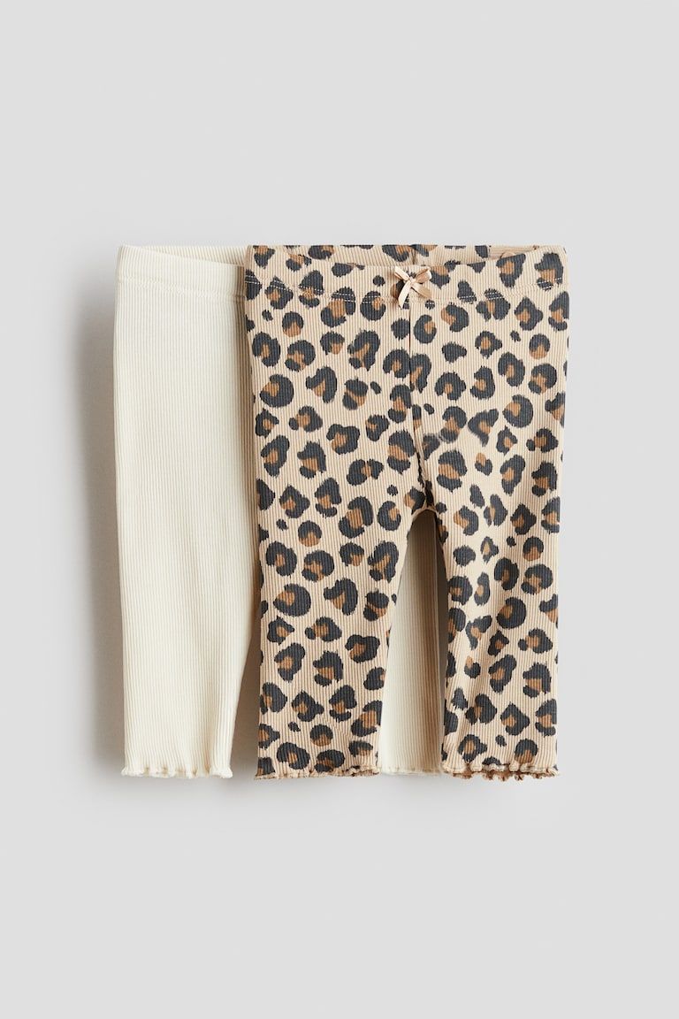 2-pack Ribbed Cotton Leggings
