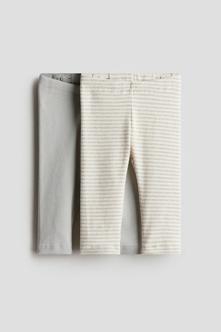 2-pack Ribbed Cotton Leggings