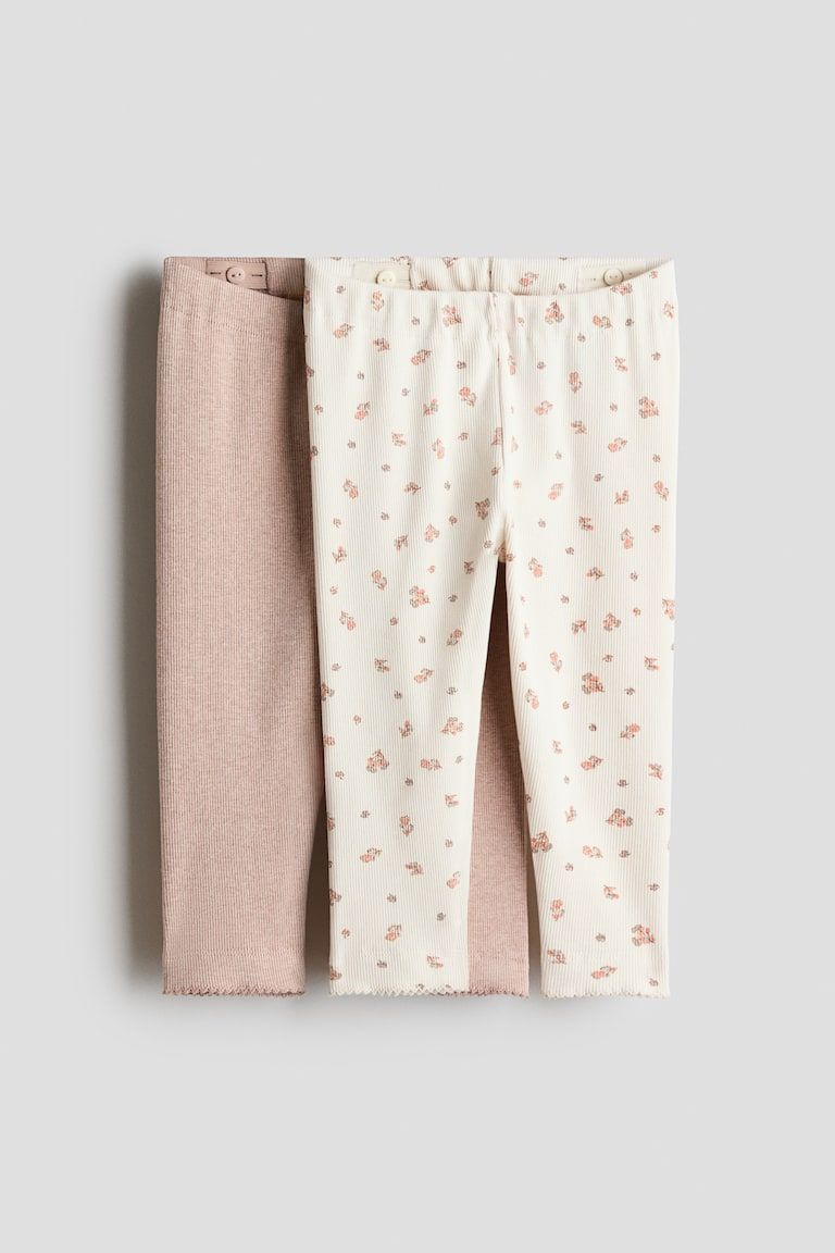 2-Pack Ribbed Cotton Leggings