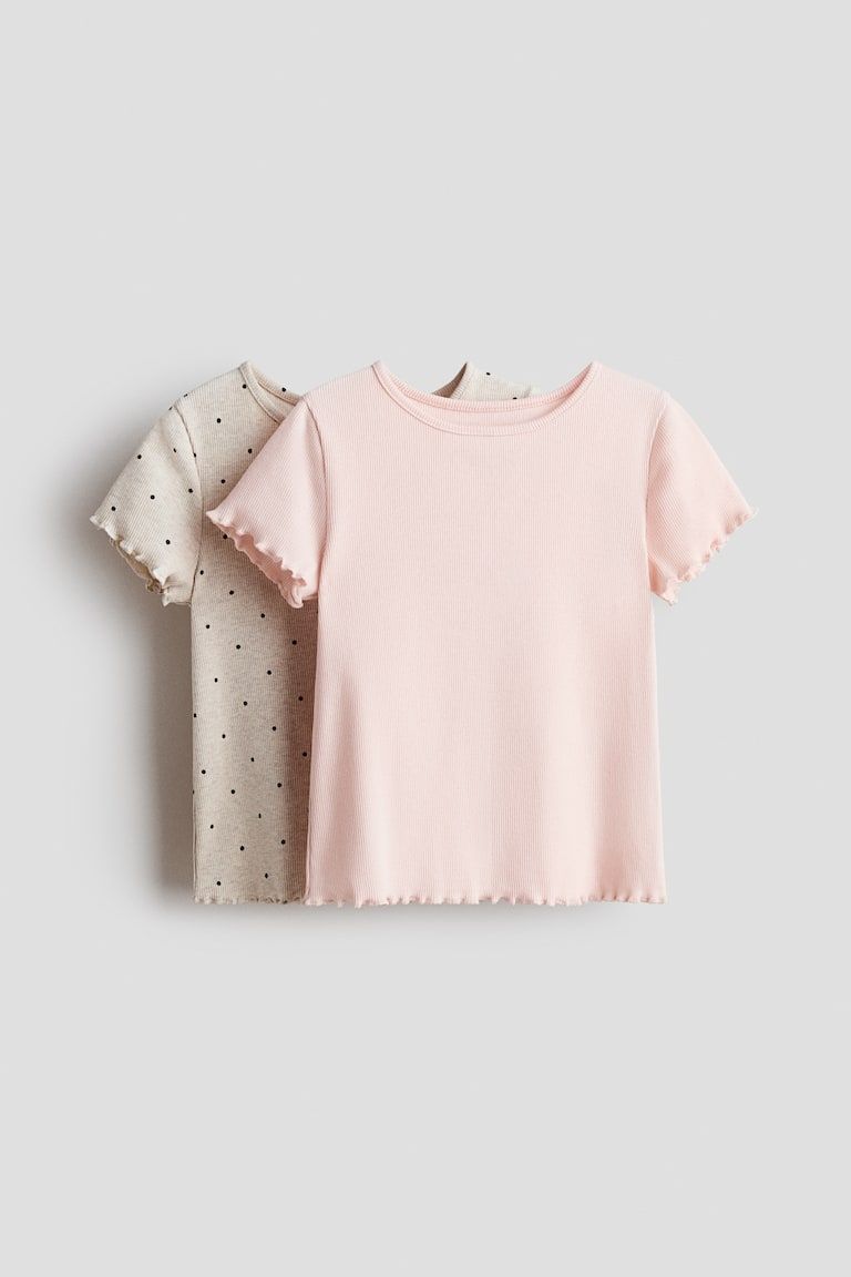 2-Pack Ribbed Cotton T-Shirts