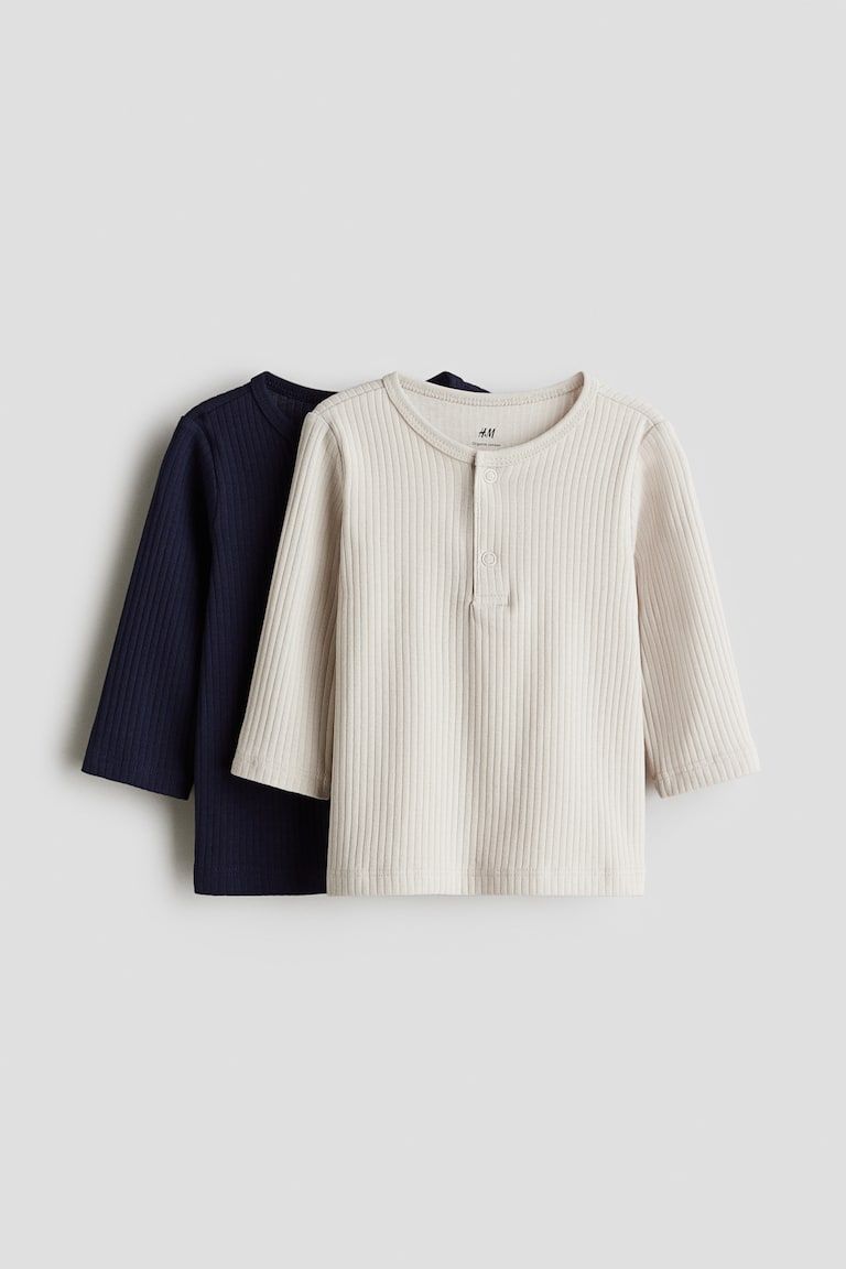 2-pack Ribbed Jersey Shirts