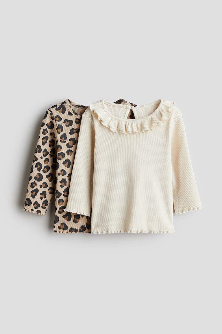 2-pack Ribbed Jersey Tops