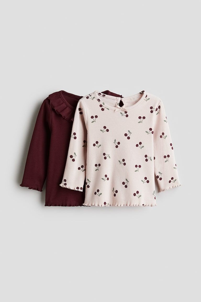 2-pack Ribbed Jersey Tops