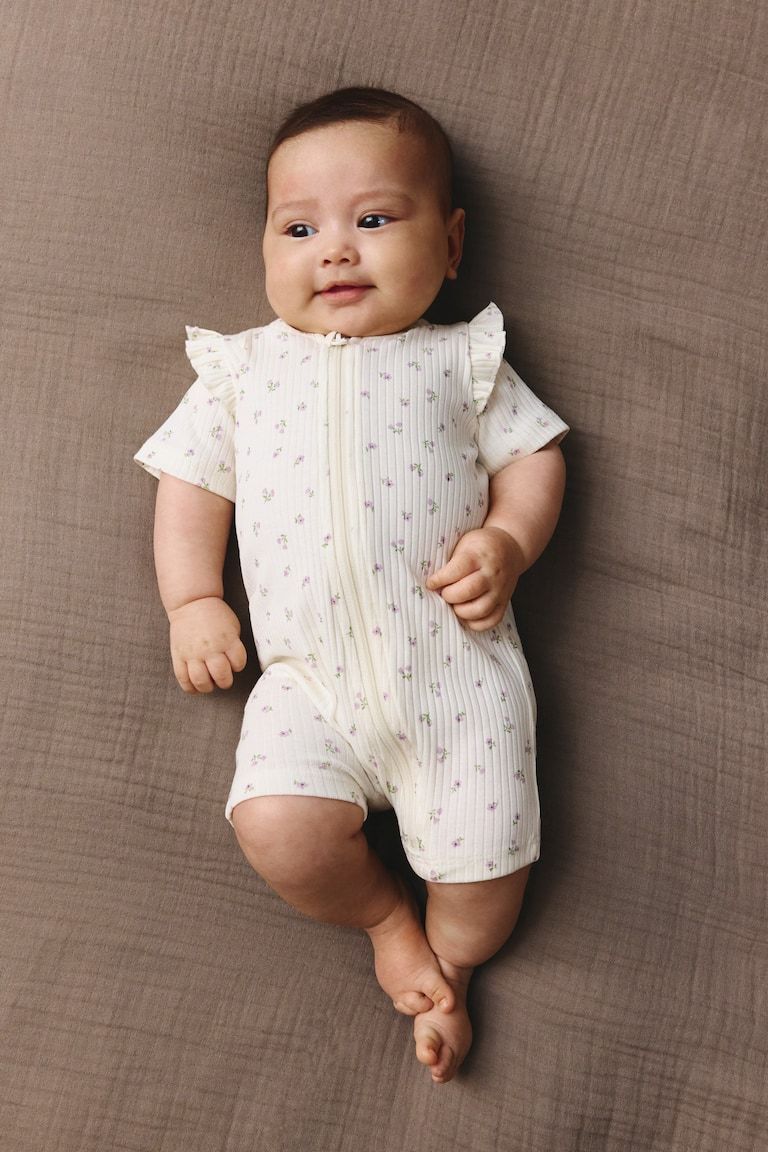 2-Pack Ruffle-Trimmed Cotton Pajama Jumpsuits