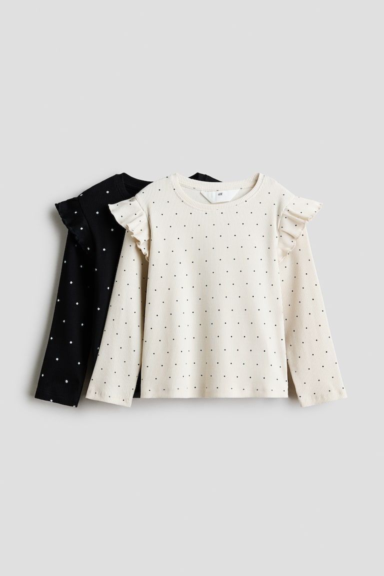 2-Pack Ruffle-Trimmed Tops