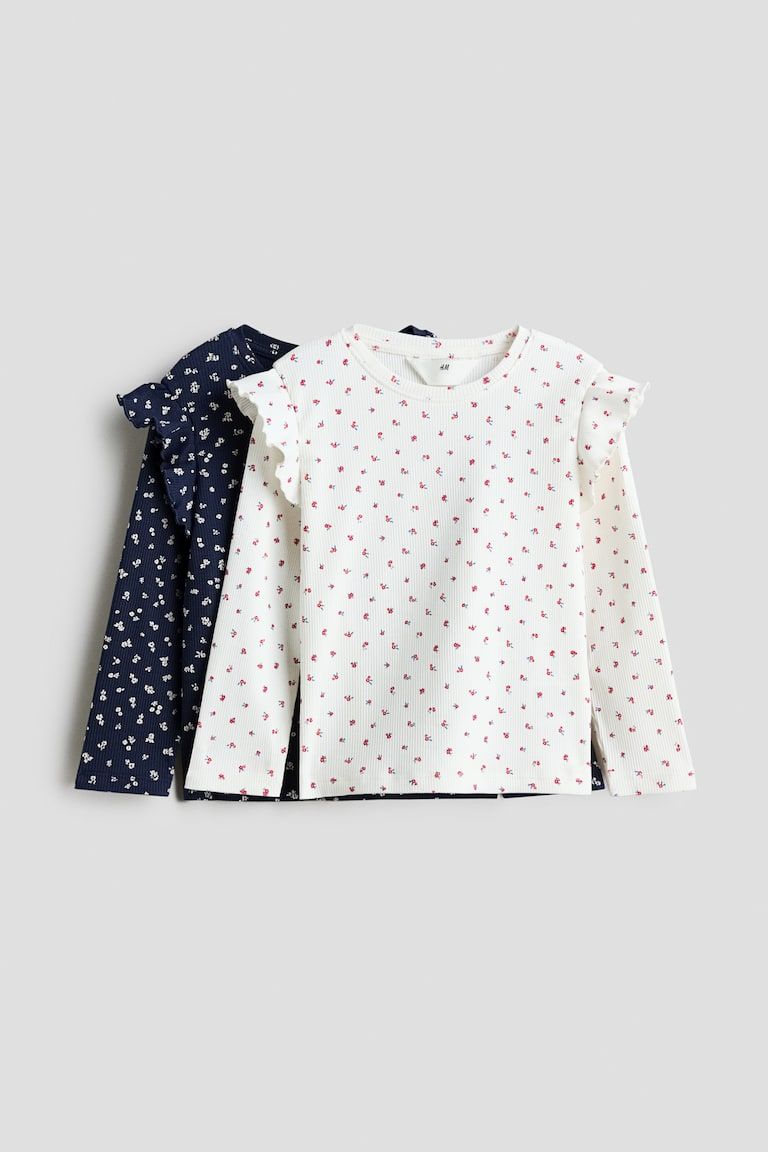 2-Pack Ruffle-Trimmed Tops