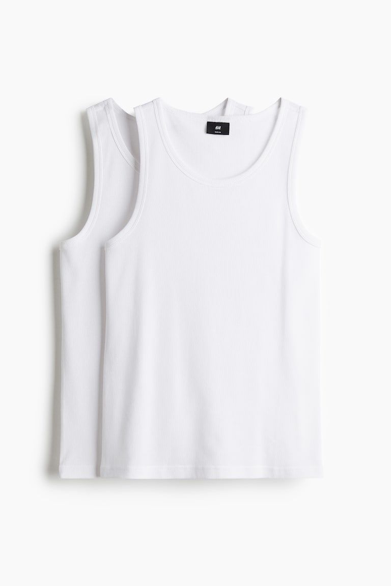 2-pack Slim Fit Ribbed Tank Tops