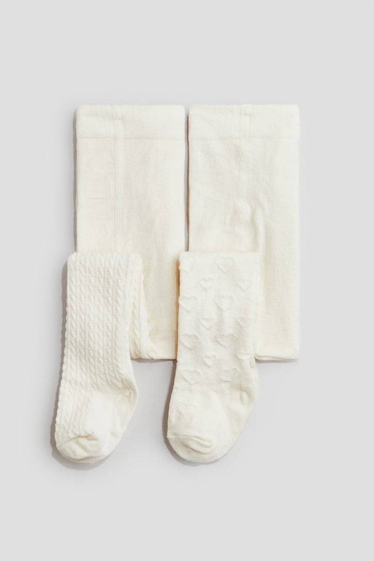 2-pack Textured-knit Tights