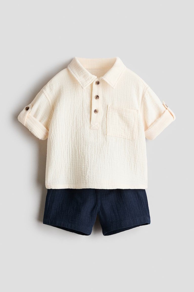 2-Piece Cotton Seersucker Set
