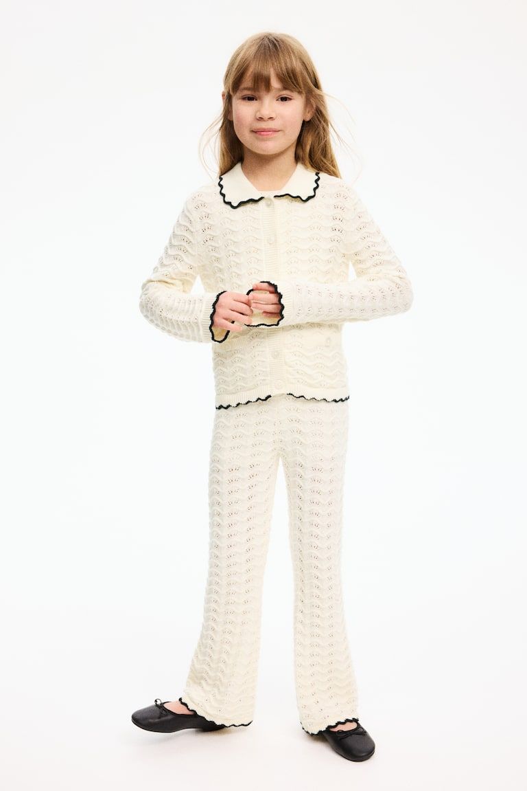 2-Piece Crochet-Look Cotton Set