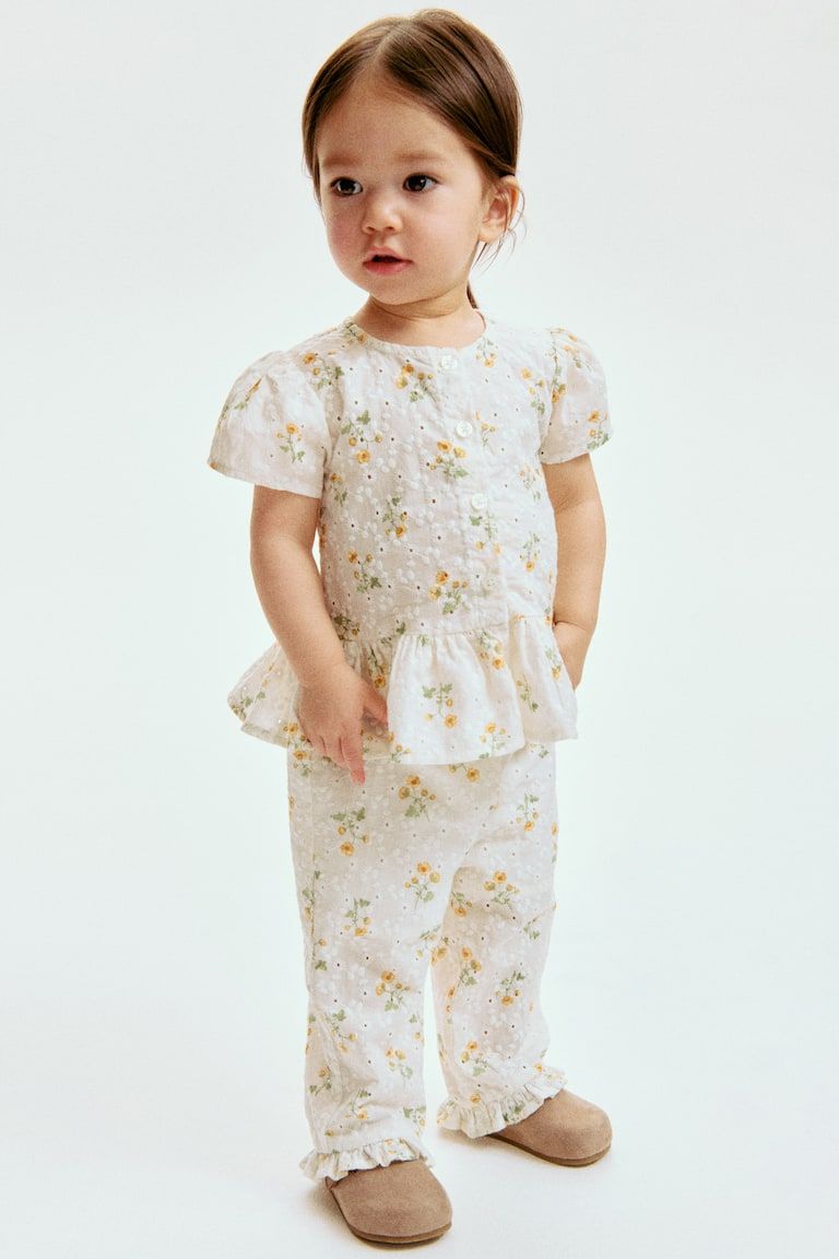 2-Piece Eyelet-Embroidered Set