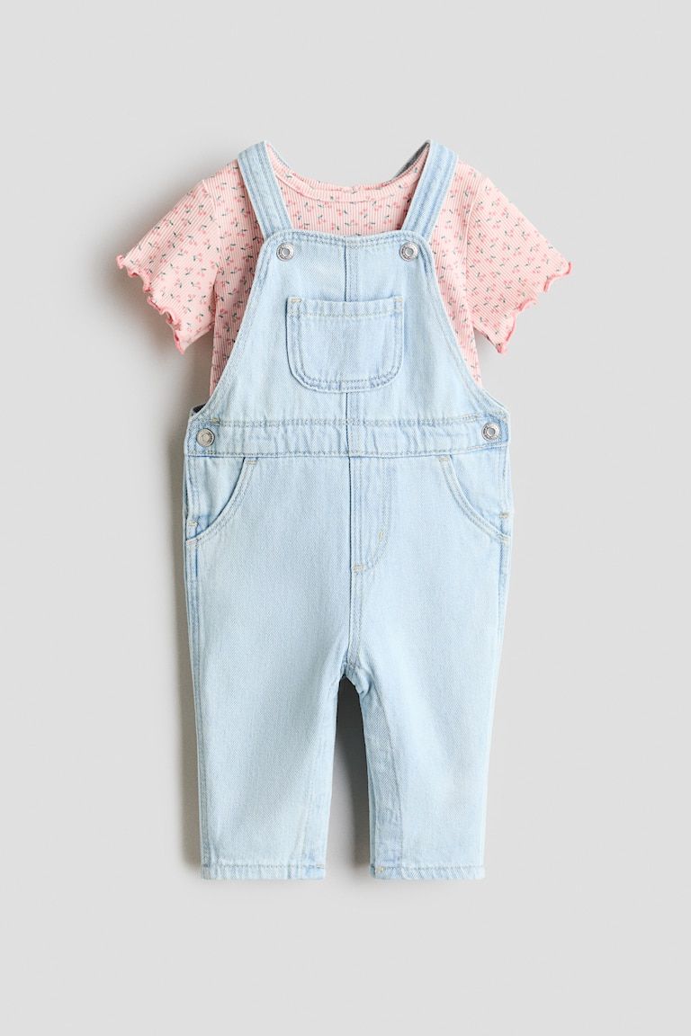 2-Piece Overall and Shirt Set