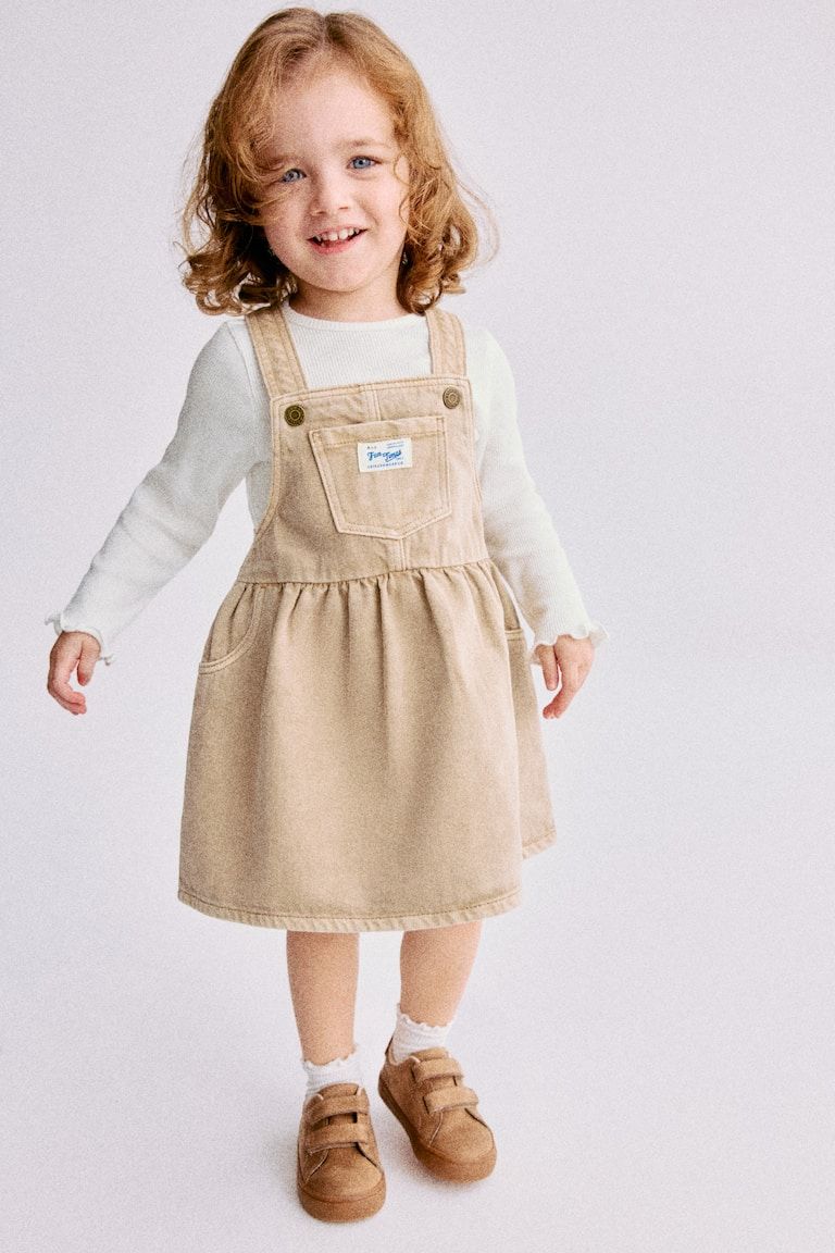 2-Piece Overall Dress and Top Set