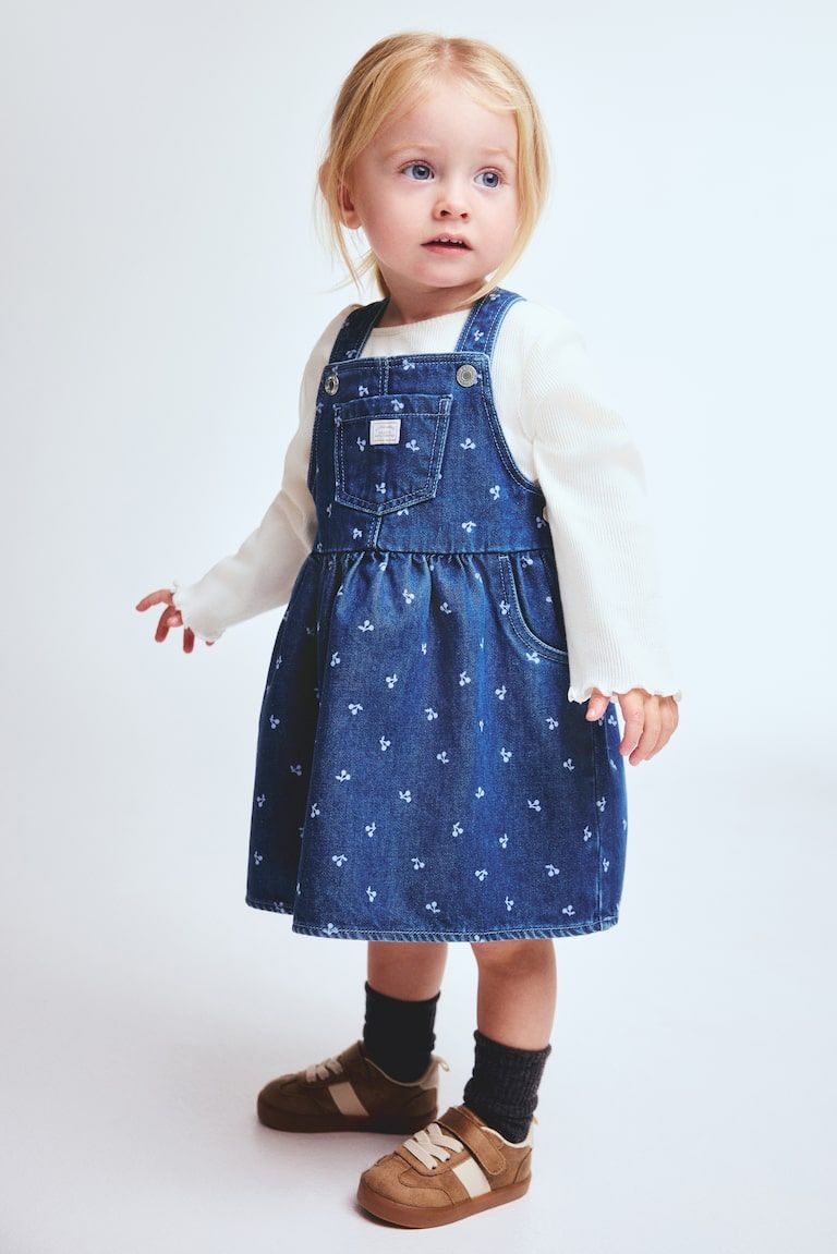 2-Piece Overall Dress and Top Set